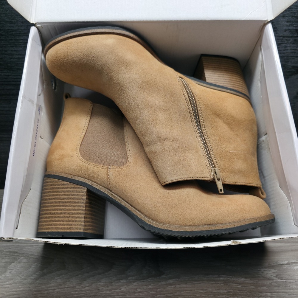 White Mountain‎ Women's Shoes 11 Ankle Boot Faux Suede Tan Size 11 - Picture 13 of 14